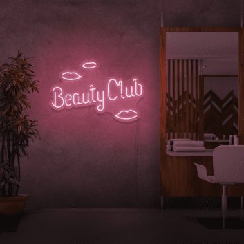 Beauty Club LED-Neonschild für Kosmetikstudio und Friseursalon