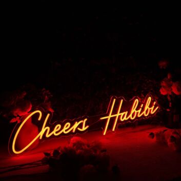 Cheers Habibi Red Neon Sign