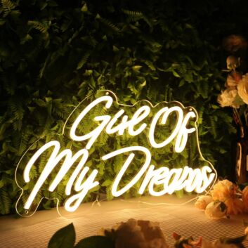 Girl Of My Dreams Yellow Neon Sign