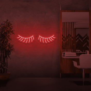 geschlossene Wimpern LED-Neonschild für Kosmetikstudio