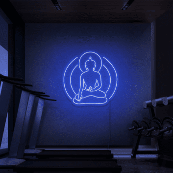 Buddha Silhouette LED-Neonschild für Yoga Studio und Fitnessraum