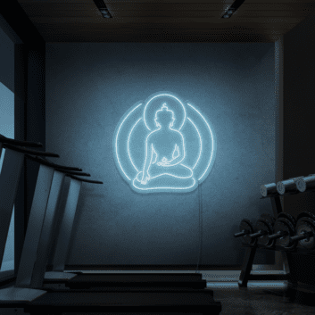 Buddha Silhouette LED-Neonschild für Yoga Studio und Fitnessraum