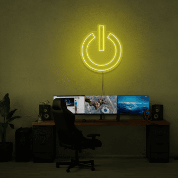Einschaltzeichen LED-Neonschild für Gaming und Home Office