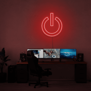 Einschaltzeichen LED-Neonschild für Gaming und Home Office