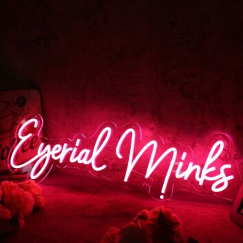 Eyerial Minks Red Neon Sign
