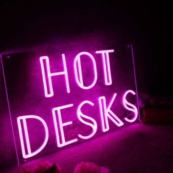 Hot Desks Pink Neon Sign