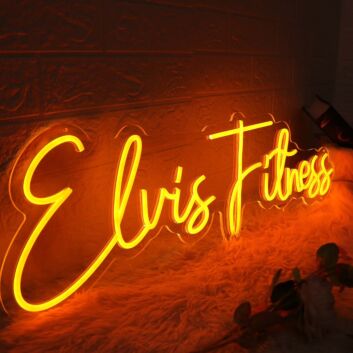 Elvis Fitness Orange Neon Sign