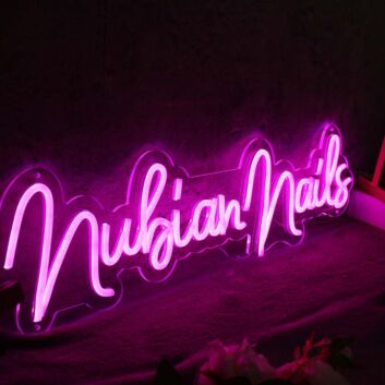 Nubian Nails Pink Neon Sign