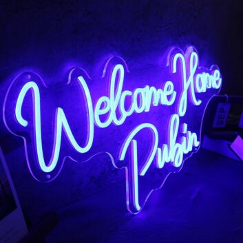 Welcome Home Rubin Blue Neon Sign
