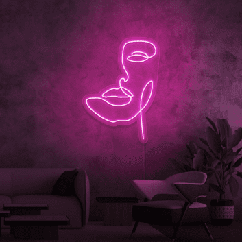 Abstraktes Gesicht LED-Neonschild für Wohnzimmer oder Studio