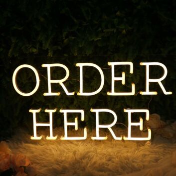 Order Here Yellow Neon Sign