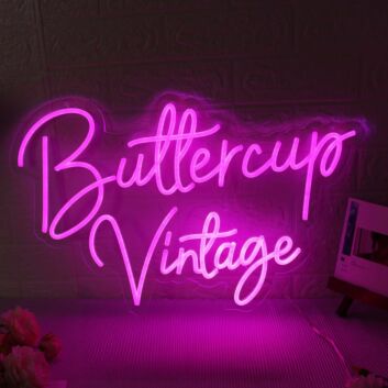 Buttercup Vintage LED-Neonschild für Boutique und Wohnzimmer