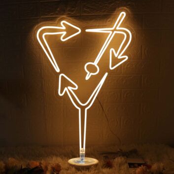Cocktailglas mit Pfeilen LED-Neonschild für Bar Party