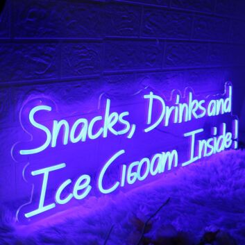 Snacks Drinks and Ice Cream Tnside ! LED-Neonschild für Café Imbiss