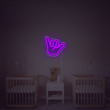 Shaka Handzeichen LED-Neonschild für Kinderzimmer und Wohnzimmer