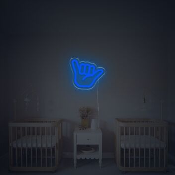 Shaka Handzeichen LED-Neonschild für Kinderzimmer und Wohnzimmer