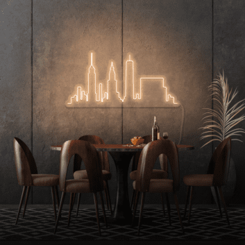 Stadt Skyline LED-Neonschild für Esszimmer und Wohnzimmer