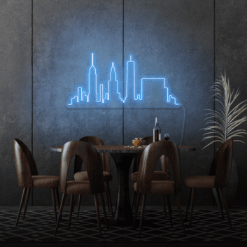 Stadt Skyline LED-Neonschild für Esszimmer und Wohnzimmer
