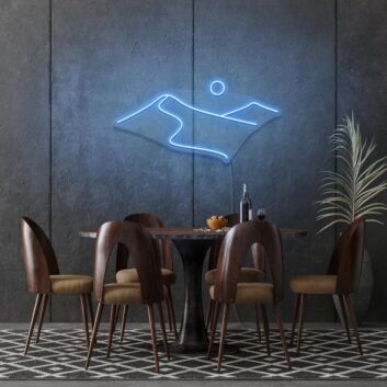 Berglandschaft mit Sonne LED-Neonschild für Wohnzimmer oder Restaurant