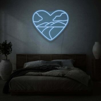Herz mit Landschaftsmotiv LED-Neonschild Schlafzimmer Wohnzimmer