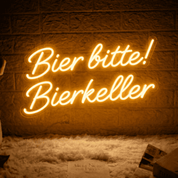 Bier bitte! Bierkeller LED-Neonschild für Bar und Kneipe