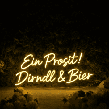 Ein Prosit! Dirndl &amp; Bier LED-Neonschild für Bar Festzelt