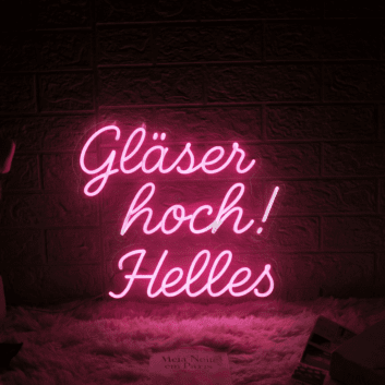 Gläser hoch! Helles LED-Neonschild für Bar und Brauerei