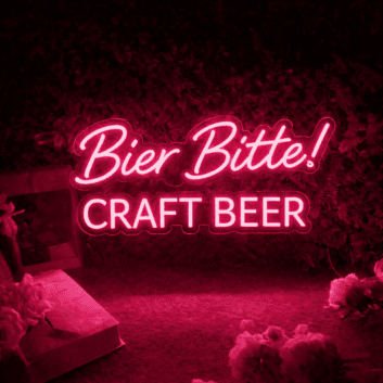 Bier Bitte! CRAFT BEER LED-Neonschild für Bar und Pub
