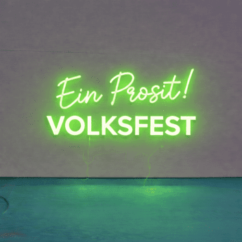 Ein Prosit! VOLKSFEST LED-Neonschild für Volksfest Biergarten
