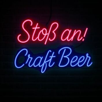 Stoß an! Craft Beer LED-Neonschild für Bar und Pub