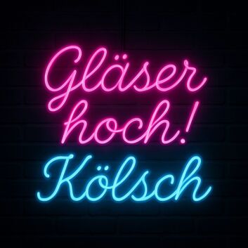 Gläser hoch! Kölsch LED-Neonschild Bar Pub