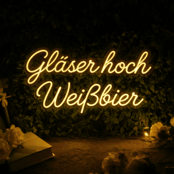 Gläser hoch Weißbier Neon Schild für Bar und Biergarten