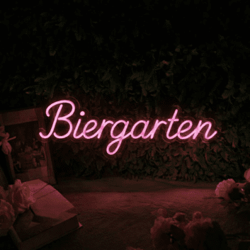 Biergarten Neon Schild für Bar und Terrasse