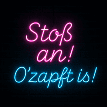 Stoß an! O’zapft is! LED-Neonschild für Bar und Bierfest