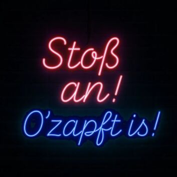 Stoß an! O’zapft is! LED-Neonschild für Bar und Bierfest