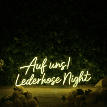 Auf uns! Lederhose Night LED-Neonschild für Bar Party