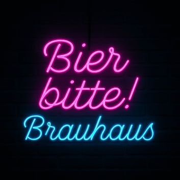 Bier bitte! Brauhaus LED-Neonschild für Bar und Brauerei