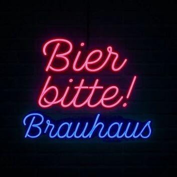 Bier bitte! Brauhaus LED-Neonschild für Bar und Brauerei