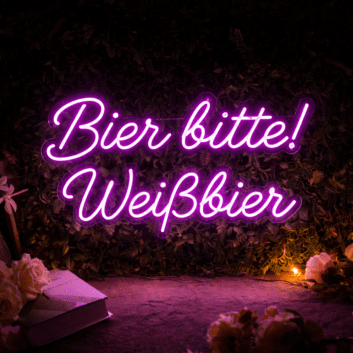 Bier bitte Weißbier Neon Schild für Bar und Kneipe