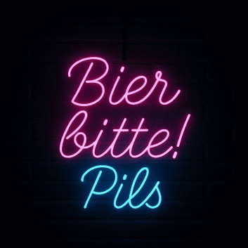 Trend Neon Schild „Bier bitte! Pils“ LED Wandlicht für Bierbar, Oktoberfest, Club und Party Dekoration