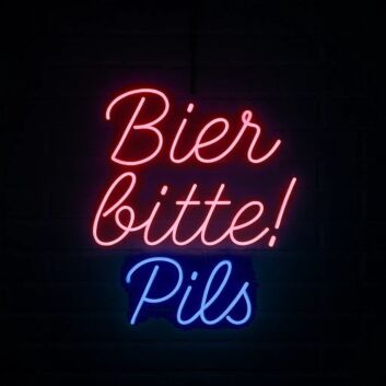 Trend Neon Schild „Bier bitte! Pils“ LED Wandlicht für Bierbar, Oktoberfest, Club und Party Dekoration