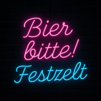 Bier bitte! Festzelt LED-Neonschild für Festzelt oder Bar