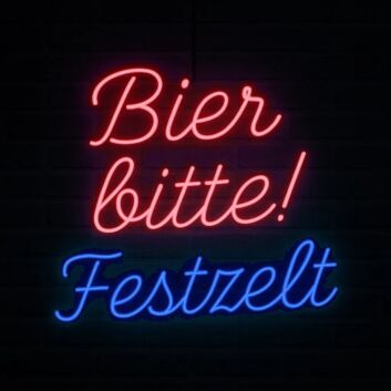 Bier bitte! Festzelt LED-Neonschild für Festzelt oder Bar