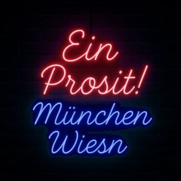 Ein Prosit! München Wiesn LED-Neonschild für Oktoberfest Bar