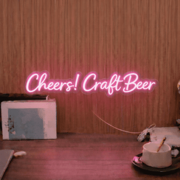 Cheers! Craft Beer LED-Neonschild für Bar und Pub