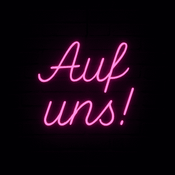 Auf uns! LED-Neonschild für Bar und Party