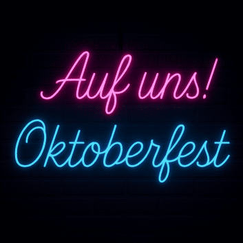 Auf uns! Oktoberfest LED-Neonschild für Festival und Bar