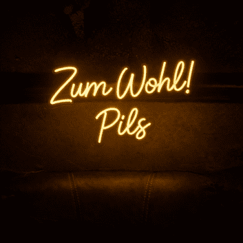 Zum Wohl! Pils LED-Neonschild für Bar und Kneipe