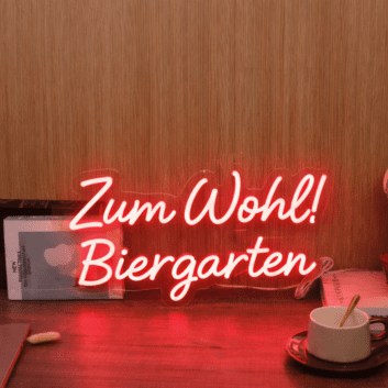 Zum Wohl! Biergarten LED-Neonschild für Biergarten und Bar