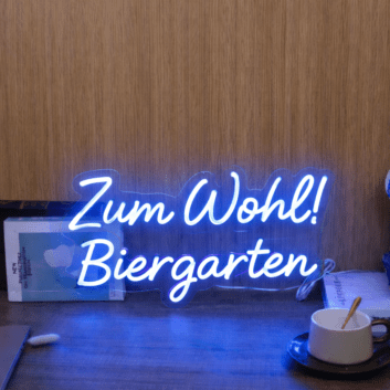 Zum Wohl! Biergarten LED-Neonschild für Biergarten und Bar